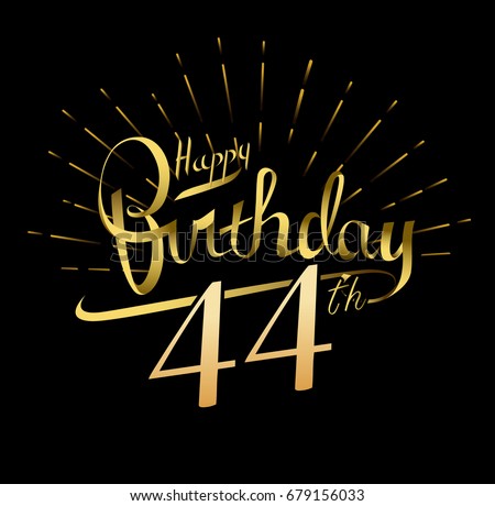 44th Happy Birthday Logo Beautiful Greeting Stock Vector 679156033 ...