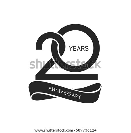 20 Years Anniversary Confetti Celebration Background Stock Vector ...