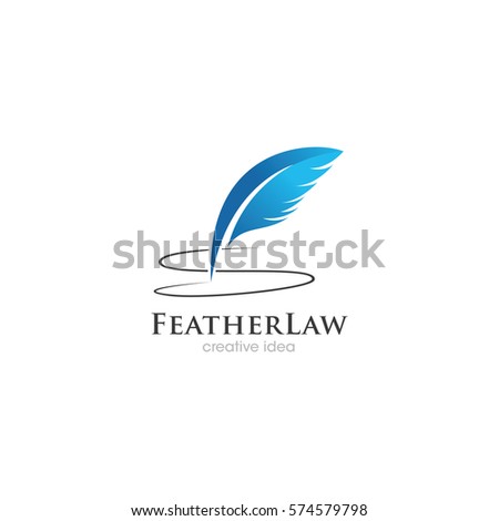 Quill Feather Pen Logo Elegant Design Stock Vector 566643259 - Shutterstock