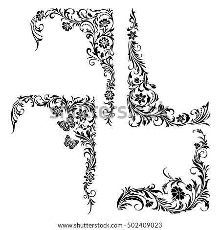 Corner Photo Frames vector corner frames decorate pages floral stock vector 502409023 Corner Photo Frames vector corner frames decorate pages floral stock vector 502409023