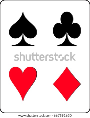 Four Playing Cards Signs On White Stock Illustration 158966111 ...