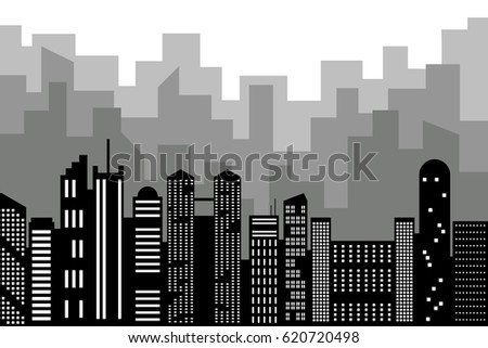 Cityscape Night Vector Illustration Stock Vector 36950734 - Shutterstock