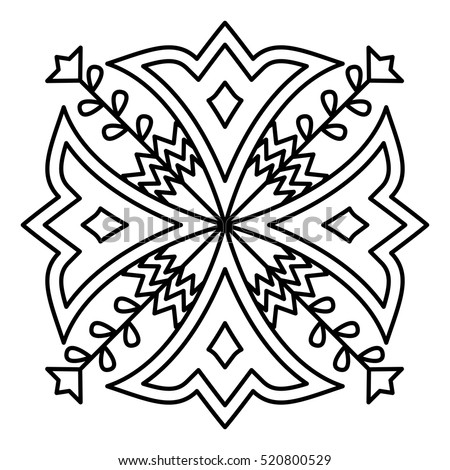 Simple Flower Mandala Pattern Coloring Book Stock Vector ...