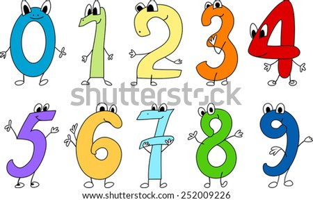 Funny Numbers Stock Vector 252009226 - Shutterstock