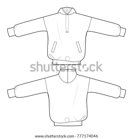 Download Technical Drawing Hoodie Stock Vector 777174046 - Shutterstock