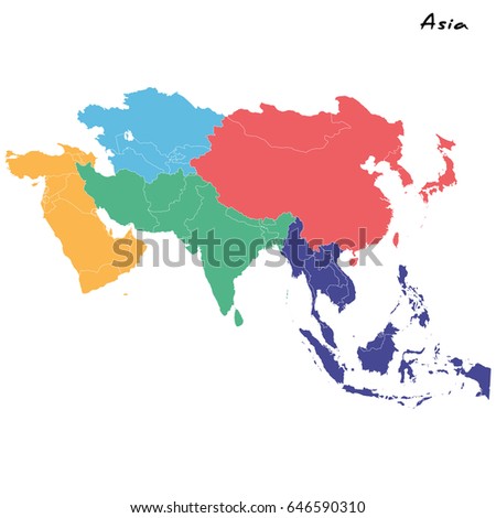 Color Map South East Asia Stock Illustration 54973555 - Shutterstock