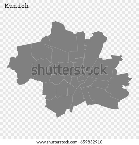 High Quality Map Munich City Borders Stock Vector ...