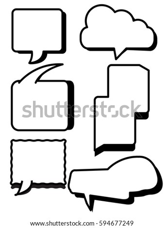 Comic Text Boxes Set Blank Speech Stock Vector 594677249 - Shutterstock