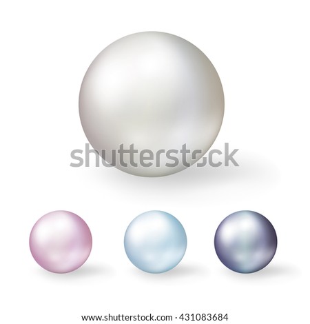 Coloring shell pearls isolated on white background.