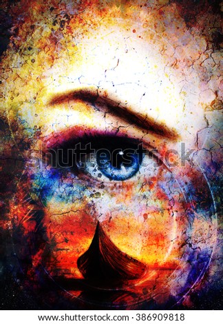Woman Face Hand Painted Fashion Illustration Stock 