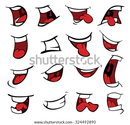 Vector Illustration Cartoon Mouth Different Expressions Stock Vector ...