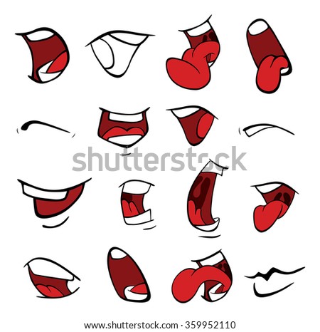 Set Mouths Cartoon Stock Vector 178551803 - Shutterstock