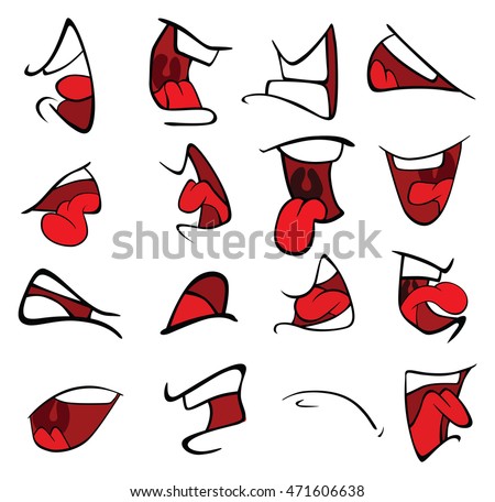 Set Mouths Cartoon Stock Vector 178551803 - Shutterstock