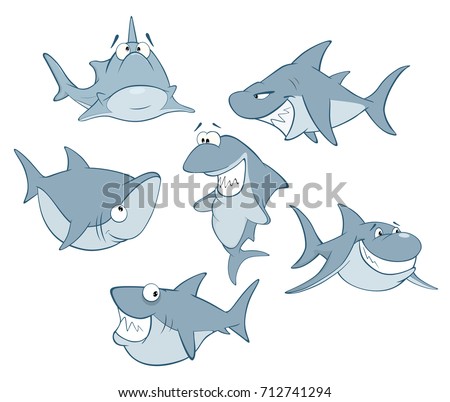 Shark Cartoon Stock Vector 82345327 - Shutterstock