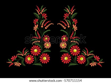 Embroidery Flower Stock Photos, Royalty-Free Images & Vectors