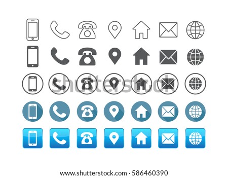 stock vector  style contact information icon in vector format all are icons 586460390