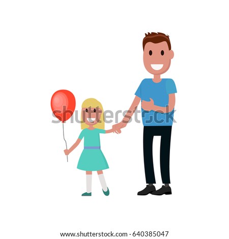 Father and daughter together character vector