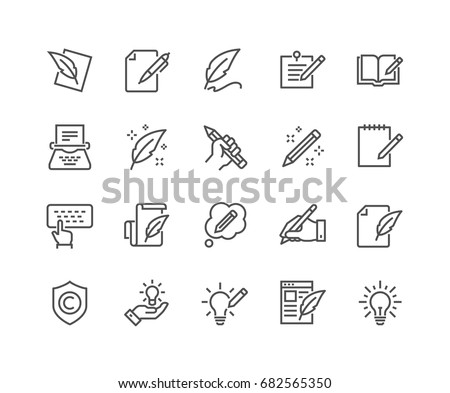 Simple Set of Copywriting Related Vector Line Icons.
Editable Stroke. 48x48 Pixel Perfect.