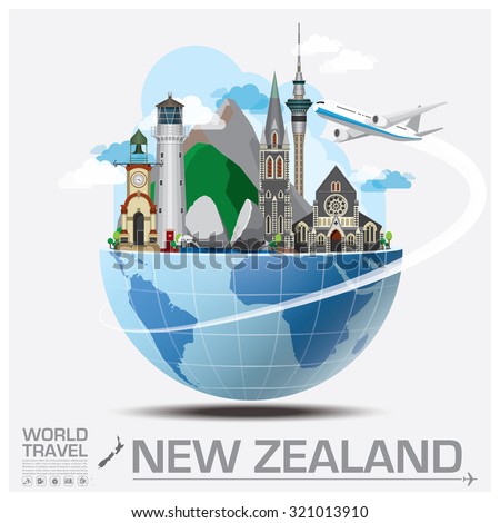 New Zealand Landmark Global Travel And Journey Infographic Vector Design Template