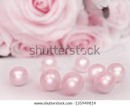 Beautiful soft pink rose with pearls