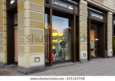 FRANKFURT,GERMANY-MAY 08:LACOSTE fashion store on May 08,2017 in Frankfurt,Germany.Lacoste is a French clothing company, founded in 1933 .