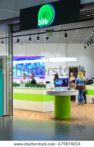 KLAIPEDA,LITHUANIA-MAY 18:BIT? telecommunication company store on May 18, 2017 in Lithuania.Bite is one of the largest telecommunication companies in the Baltic States.