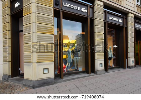 FRANKFURT,GERMANY-MAY 08:LACOSTE fashion store on May 08,2017 in Frankfurt,Germany.Lacoste is a French clothing company.