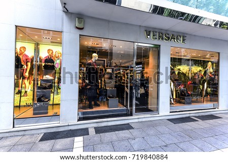 FRANKFURT,GERMANY-MAY 08: fashion store on May 08,2017 in Frankfurt,Germany.Versace, is an Italian luxury fashion company and trade name founded by Gianni Versace.