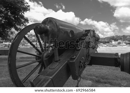 Very old artillery canon in a park