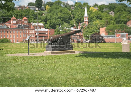 Very old artillery canon in a park