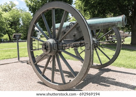 Very old artillery canon in a park
