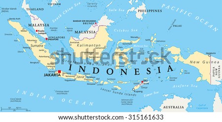 Indonesia Political Map Capital Jakarta National Vectores En Stock ...