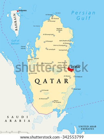 qatar vector logo Political Map Doha National Stock Capital Qatar Vector