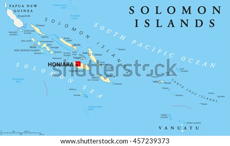 Solomon Islands Political Map Capital Honiara Stock Vector 457239373   Stock Vector Solomon Islands Political Map With Capital Honiara On Guadalcanal Sovereign Country Consisting Of 457239373 