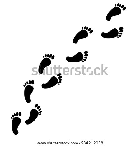 Foot Print Vector Icon On White Stock Vector 610240460 - Shutterstock