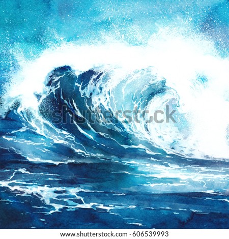ocean watercolor painting