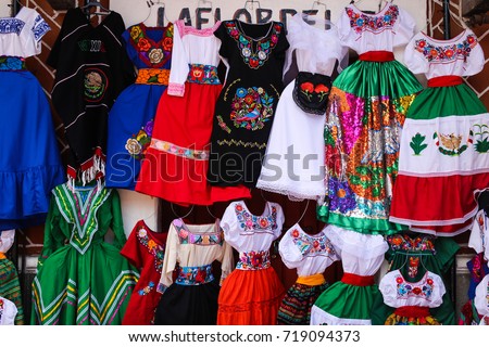 Mexican Dresses Hanging Local Artisan Market Stock Photo (Royalty Free ...