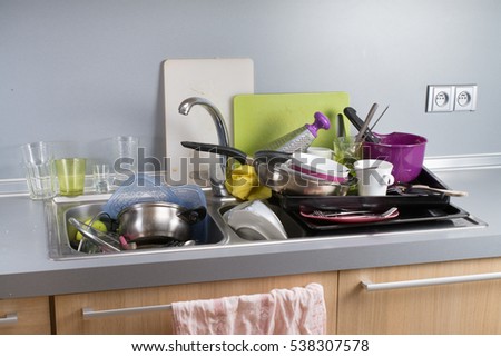 Kitchen Sink With Dishes dirty dishes stock images, royalty-free images & vectors Kitchen Sink With Dishes dirty dishes stock images, royalty-free images & vectors
