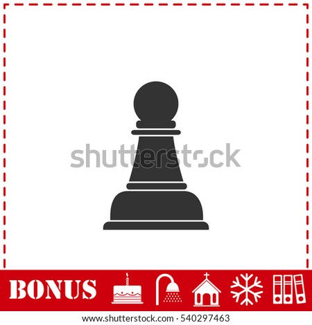 Chess icon flat. Simple vector symbol and bonus icon