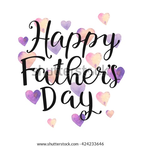 Download Happy Fathers Day Greeting Card Watercolor Stock Vector ...