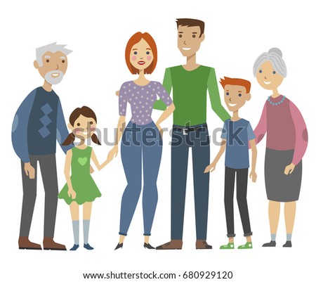 Cartoon Vector Illustration Family Portrait Stock Vector 46803238 ...