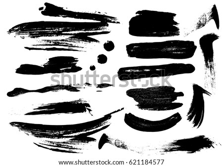 detail brush paint stroke collection. vector