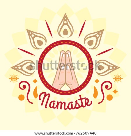 Namaste Hand Posture Square Background Stock Vector 762509440 ...