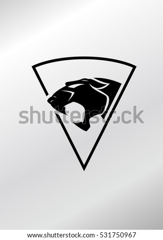 Icon with head of a panther. Template for identity, logo and prints