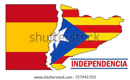 Illustration of Catalonia Separation from Spain.