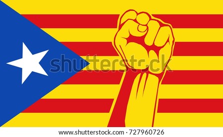 Illustration of Catalan people support the nation.
