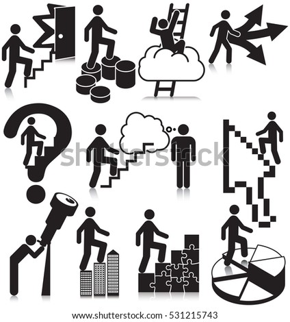 Next Step Business Icon Set Stock Vector 531215743 - Shutterstock