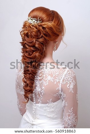 Image of wedding hairstyles long red hair