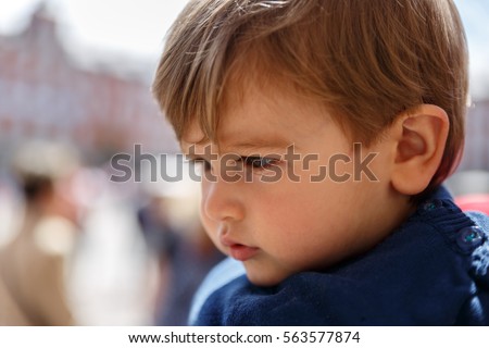 Angry Little Boy Glaring Camera Fighting Stock Photo 