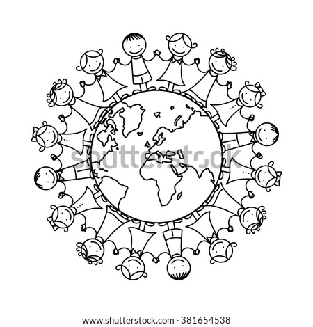 Doodle Children Around World Europe Stock Vector 103278842 - Shutterstock